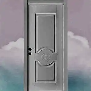 Oval Göbekli Beyaz Melamin Kapı